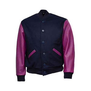 Genuine Fabric Hot Selling Custom Cool Style Men's Baseball Bomber Leather Varsity Jacket CollegeBaseballjacket for men - Product Image 4