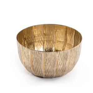 Bol de service unique en métal rose doré avec motif gravé de feuilles et bol à chocolat fini de qualité supérieure Lot de 3 - Product Image 6