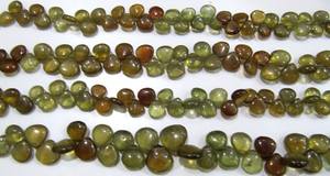 Briolette liso con forma de corazón de apatita verde natural, cuentas de 8mm a 10mm, cuentas multicolor para hacer joyas, hebra de cuentas de 8 pulgadas - Product Image 3