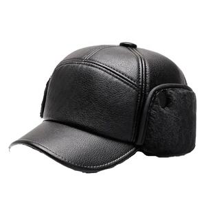 Casquette de baseball vintage sportive en coton et cuir, chaude pour l'hiver, imperméable, en velours, protection des oreilles, réglable, anti-froid, vente en gros - Product Image 2