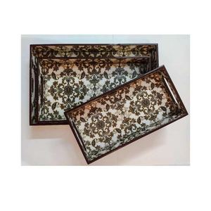 Elegante bandeja de servicio de madera con gráficos impresos personalizados para diseño impreso de hospitalidad para desayuno, cena o Decoración de mesa - Product Image 5