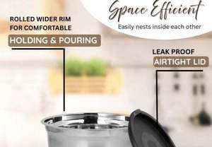 ชามผสมก้นกันลื่นชามสแตนเลสพร้อมฝาปิดสุญญากาศสำหรับการผสมและการเตรียม - Product Image 6