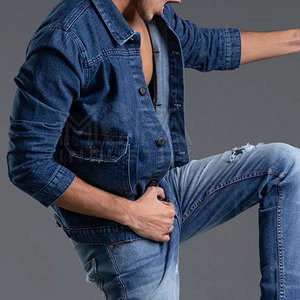 High Quality Vintage 100% Cotton Jeans Jacket for Men Fashionable Comfortable Quick Dry Breathable Outerwear for Any Casual Look - Product Image 3