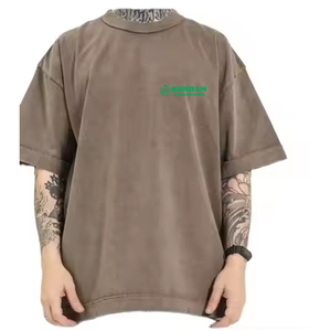 Nouveau design 2025, t-shirts pour hommes surdimensionnés, 100% coton, col rond, coupe ample, respirant, écologique, 230g, fabriqués au Pakistan - Product Image 1