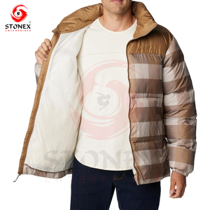 Veste d'hiver super chaude pour hommes, mode décontractée, veste d'hiver sur pied, veste tricotée teinte unie - Product Image 2