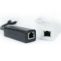 10/100MBPS Power Over Ethernet 15W 48V à 5V 2/1.5A Point d'accès sans fil isolé noir Poe Splitter Injecteur