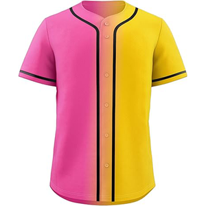 Camiseta de béisbol de manga corta con botones informal para hombre, uniforme deportivo de equipo activo para ropa de Softbol - Product Image 1