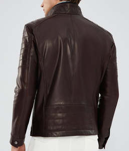 Peau de mouton vente chaude hommes vêtements veste en cuir véritable nouvelle mode hommes veste en cuir veste de moto en cuir - Product Image 4