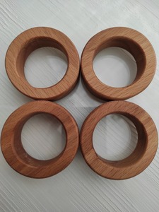 Rond de serviette carré en bois fait à la main de luxe-Porte-serviettes de table personnalisé pour la décoration de mariage et de fête - Product Image 2