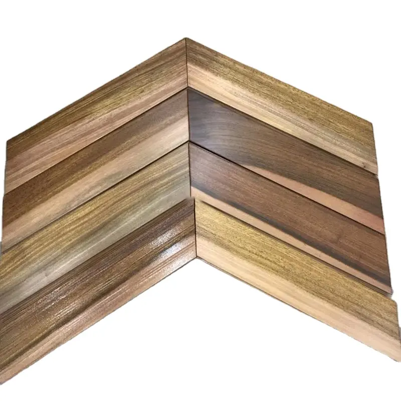 Suelo de parquet de iroko Chevron de teca dorada exótica de gran calidad