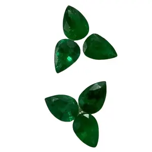 7x5mm Birnen form Natürlicher Smaragds chliff Edelstein Loose1 Paar Custom Gem