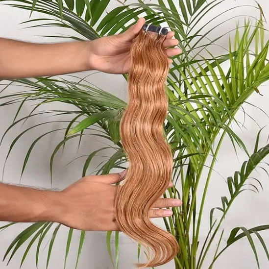 Máquina de tecelagem de cabelo sem costura 100% extensões de cabelo humano, máquina alinhada para cutículas, envio rápido