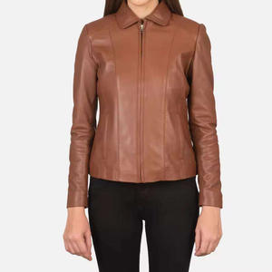 แจ็กเก็ตหนังแท้กันลมสำหรับผู้หญิง2025เสื้อแจ็กเก็ตหนังแท้สำหรับฤดูใบไม้ร่วงโลโก้ออกแบบได้ตามต้องการสำหรับฤดูหนาว - Product Image 1