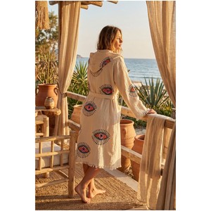 Peignoir à capuche Varol Organic 100% coton, robe de plage décontractée pour l'été - Eye - Product Image 2