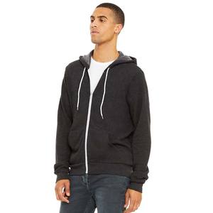 Bella Canvas <b>Dark</b> <b>Grey</b> Heather Fleece Adult Snow Heather French Terry Zip <b>Hoodie</b> - Product Image 2