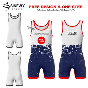 Singlet de Lucha Libre Personalizado, Ropa Deportiva, Singlets Azules de Lucha Libre, Tabla de Tallas de EE. UU., Singlets de Lucha Libre - Product Image 5