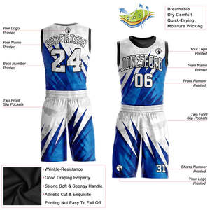Ensemble d'uniformes de basketball réversibles avec logo personnalisé, grandes tailles, respirant, séchage rapide, vêtements de sport d'été, maillot personnalisé, prix de gros - Product Image 2