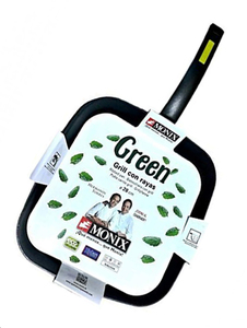 Padella grill in alluminio forgiato verde 28x28 cm. (Monix M481231) - Product Image 2