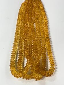 Cuentas Rondelle de cuarzo con revestimiento amarillo Natural AAA, corte alemán, tamaño facetado, hebra de 8-10mm y 14 pulgadas - Product Image 4