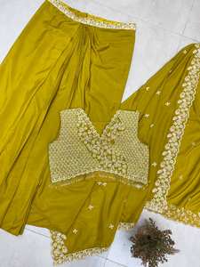 Tendance traditionnelle trois pièces vêtements de mariage broderie séquencée crêpe française séchage rapide Salwar Kameez pour les fêtes - Product Image 6