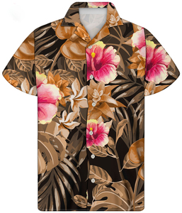 Venta al por mayor de camisas hawaianas de manga corta para hombre que absorbe la humedad camisas de manga corta con botones para hombre - Product Image 4