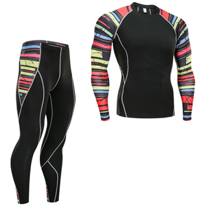 Trajes de Compresión Elásticos Lavados Hechos a Medida Profesionales para Entrenamiento de Lucha MMA, Secado Rápido, Transpirables, Ligeros, Manga Larga - Product Image 1