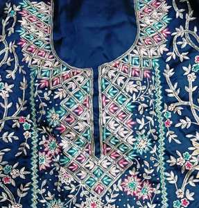 Trajes de seda bordados a mano sin costuras de diseñador moderno para mujer Moda India-Estilo tradicional avanzado para fiestas - Product Image 1