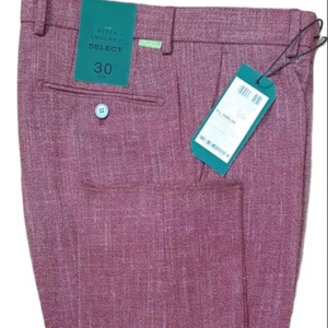 Pantalon slim décontracté pour hommes 100% polyester coton mélangé affaires formel taille moyenne pantalon de costume avant plat léger - Product Image 3