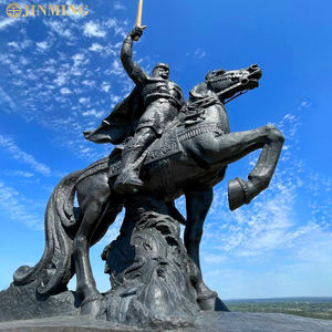 <span class=keywords><strong>Chevalier</strong></span> à cheval Bronze Sculpture Statue Extérieur Carré Parc et <span class=keywords><strong>Paysage</strong></span> Décoration Métal Artisanat Produit - Product Image 3