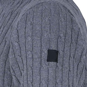 2025เสื้อสเวตเตอร์คอเต่าสำหรับผู้ชาย, เสื้อสเวตเตอร์แขนยาวแบบสวมหัวมีซิปด้านหน้าผ้าฝ้ายถักระบายอากาศได้ดีฤดูใบไม้ผลิฤดูหนาว - Product Image 3