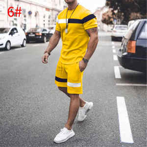 Casual <b>Men</b> Clothing Two Piece Set Shorts <b>Summer</b> T <b>Shirt</b> and Short Set <b>Men</b> - Product Image 5