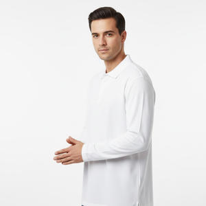 Hombres Premium manga larga para camisas OEM proveedor de fábrica al por mayor de punto por encargo sólido algodón Casual Oficina uniforme Top - Product Image 6