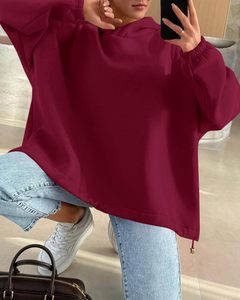 Sweatshirts à capuche pour femmes surdimensionnés personnalisés ensemble pull à manches longues avec fermeture éclair vêtements de sport d'hiver grande taille - Product Image 1