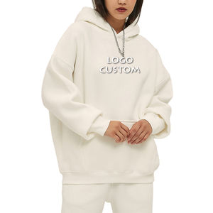 Sudaderas con capucha de gran tamaño para mujer más vendidas con bolsillo frontal sudaderas con capucha nuevas sudaderas con capucha de algodón pesado de gran tamaño para mujer - Product Image 2