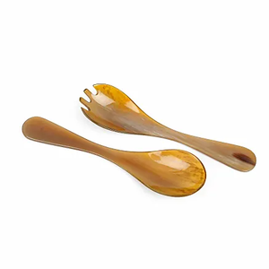 Cuillère en corne de buffle/boeuf au design moderne fabriqué à la main Couverts indiens naturels écologiques pour la cuisine - Product Image 5