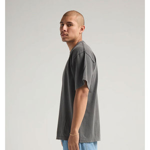 Logo surdimensionné col rond à manches courtes T-Shirt hommes gris décontracté hauts surdimensionné chemise rue Hip Hop lettre impression T-Shirt - Product Image 3