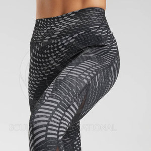 กางเกงโยคะผู้หญิงคุณภาพสูง เอวยางยืด พิมพ์ลายได้ ปรับแต่งสีและโลโก้ได้ ระบายอากาศ แห้งเร็ว ผลิตจากผ้าสแปนเด็กซ์/โพลีเอสเตอร์ - Product Image 5