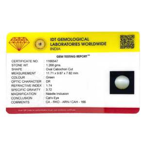 Piedra Preciosa Natural Ojo de Gato de 6.34 Quilates, Corte Ovalado Amarillo/Dorado Pulido para Joyería y Accesorios - Product Image 4