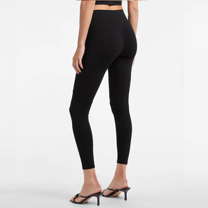 Combinaison de sport personnalisée en élasthanne taille haute pour femmes, leggings de yoga respirants avec motif solide pour le fitness, style formel - Product Image 2