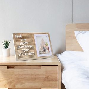 Veskaoty tablero de letras de madera hecho a mano marco de fotos con 493 letras números y símbolos-mensaje cambiable de tamaño personalizado - Product Image 2