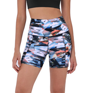 Pantalones cortos de entrenamiento para gimnasio y Fitness para mujer, mallas de Yoga estampadas con levantamiento de glúteos de Color sólido con bolsillos laterales, novedad - Product Image 1