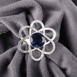 Bague Topaze Bleue de Londres en Argent Sterling 925 Plaqué Rhodium, Bijou Vintage Fait Main, Cadeau de Fête pour Femme, Pierre de Naissance de Février - Product Image 2