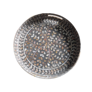 Bandeja de servicio de madera 100% hecha a mano con incrustaciones de fregona Nueva llegada Bandeja de tamaño personalizado decorativa de alta calidad de Vietnam - Product Image 1