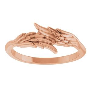 Rose Gold 18K Plated Angel Wings Cluster <b>Ring</b> Fashionable Trendy Eternity Inlay with Christian Religious Theme Perfect Gift - Product Image 3