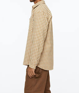 Diseño de bloque de color Servicio OEM Algodón a cuadros Negocios Formal Camisa de manga larga Hombres Botón Up Casual Formal Camisa de negocios Camisas - Product Image 2