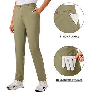 Pantalones de golf personalizados para mujer con ajuste personalizado Estilo Delgado Diseño elástico Material transpirable Opciones Etiquetas Logo bordado - Product Image 5