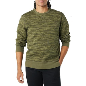 Sweat-shirt ample à col rond de couleur unie et à manches longues pour hommes pulls en tissu imprimé d'usine personnalisés pour le commerce extérieur - Product Image 4
