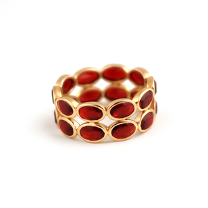 Bague grenat en argent sterling 925 Bague ovale en argent sterling empilable Cadeau de naissance janvier - Product Image 6