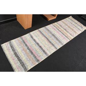 Tapis turc vintage moderne 2.5 X 8.9ft Beige Patchwork tapis laine tissage plat pour salon décor Tabriz Style - Product Image 2