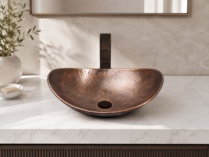 DIVRIS DRC-2012 Lavabo vasque moderne en cuivre martelé fait main, couleur personnalisée, surface polie, facile à nettoyer - Product Image 3